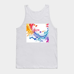 Boho Abstract floral watercolor splash Tank Top